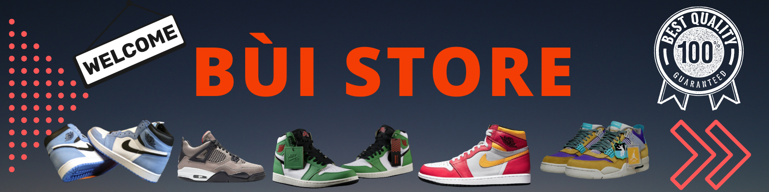 Banner website Bùi Store - Cửa hàng giày sneaker chính hãng tại TP HCM