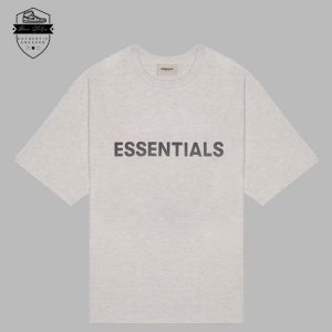 Fear of God Essentials Boxy T-shirt Applique Logo "Heather Oatmeal" sẽ cho bạn một bữa yến mạch no nê