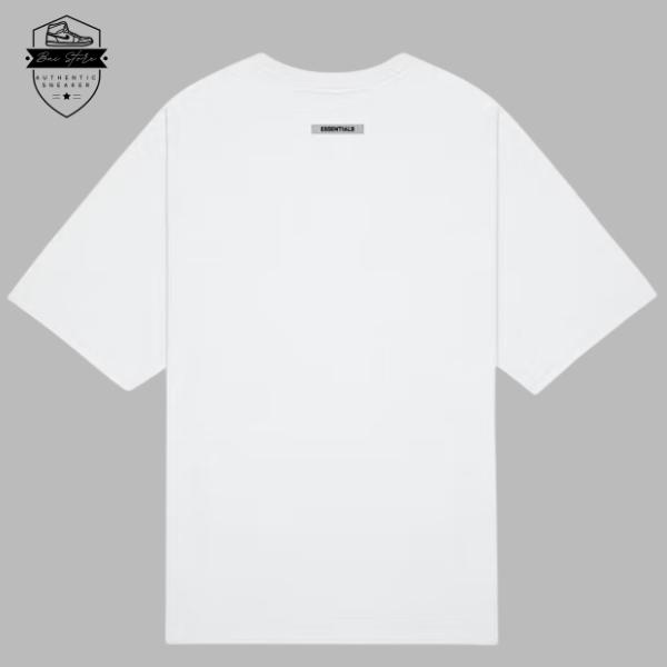 Fear of God Essentials Boxy T-shirt Applique Logo "White" không thể thiếu Boxlogo quen thuộc sau gáy